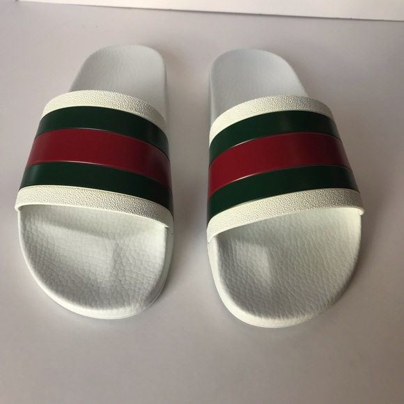 Brand New GUCCI 72 Pursuit White Slides - Picture 3 of 8